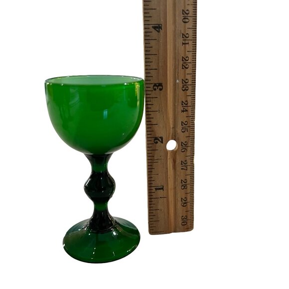 Set of Vintage Carlo Moretti Wine Cordial Stemware at 1stDibs Set of 4 vintage Carlo Moretti Murano Italy Green Cased Glass Cordial Glasses